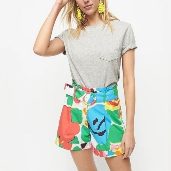 J Crew Ratti Jardin Vibrant Floral Print Shorts - Picture 1 of 8